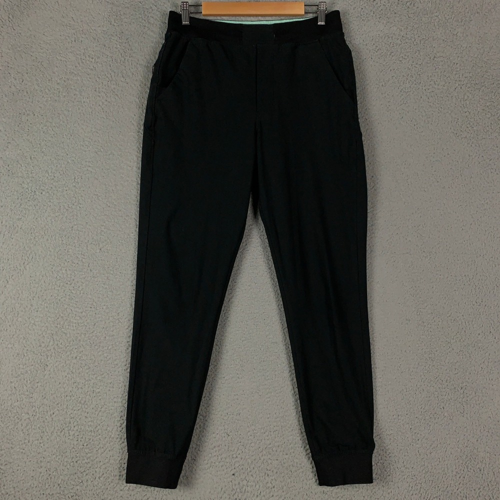 Birddogs Jogger Pants Men's Size Large Black Athletic Tapered Gym No Drawstring